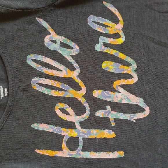 old navy gray slub knit graphic 3/4 sleeve swing top 2T toddler girls - Picture 2 of 5